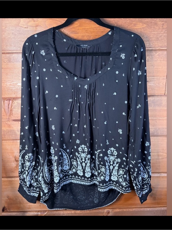 Lucky Brand Tops - Lucky Brand Black and White Boho Print Blouse Size Small 🖤💕